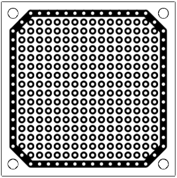 ユニバーサル基板 GNDパターン付き 両面・薄板 (50×50mm)